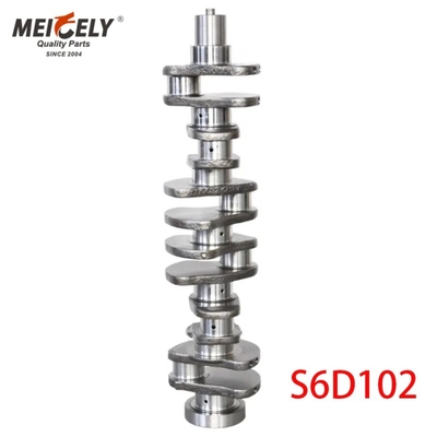 S4D102 S6D102 S6D107 S6D125 Crankshaft Cast Steel Untuk Excavator