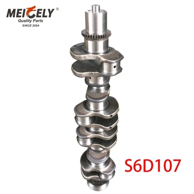 S4D102 S6D102 S6D107 S6D125 Crankshaft Cast Steel Untuk Excavator