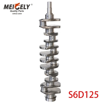 S4D102 S6D102 S6D107 S6D125 Crankshaft Cast Steel Untuk Excavator