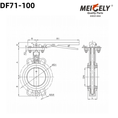 Klep Kupu-kupu Berkualitas Tinggi DF71-100 D72 Untuk Truk Tangki Air
