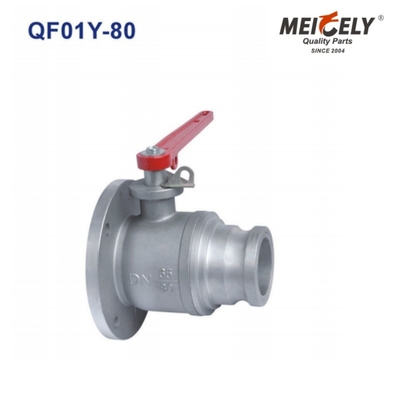 Satu arah / Tiga arah Flange Ball Valve QF01Y-80 DN80 Untuk truk tangki air