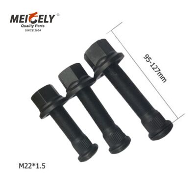 Heavy-Duty Truck Wheel Stud M22x1.5 Hex Bolt - Kelas 10.9 Baja Alloy dengan Permukaan Oksida Hitam