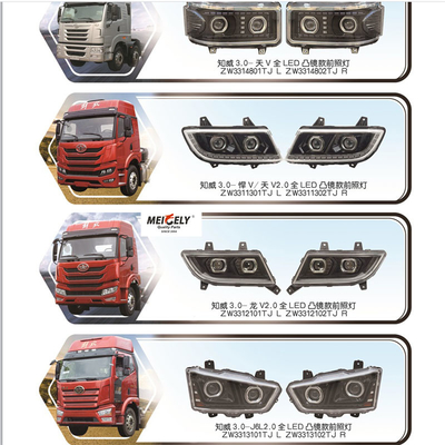 China FAW Full LED Lampu depan cermin melengkung Untuk Jiefang